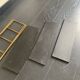 Vintage 1960 String wall shelf black and gold - 60 x 48 cm