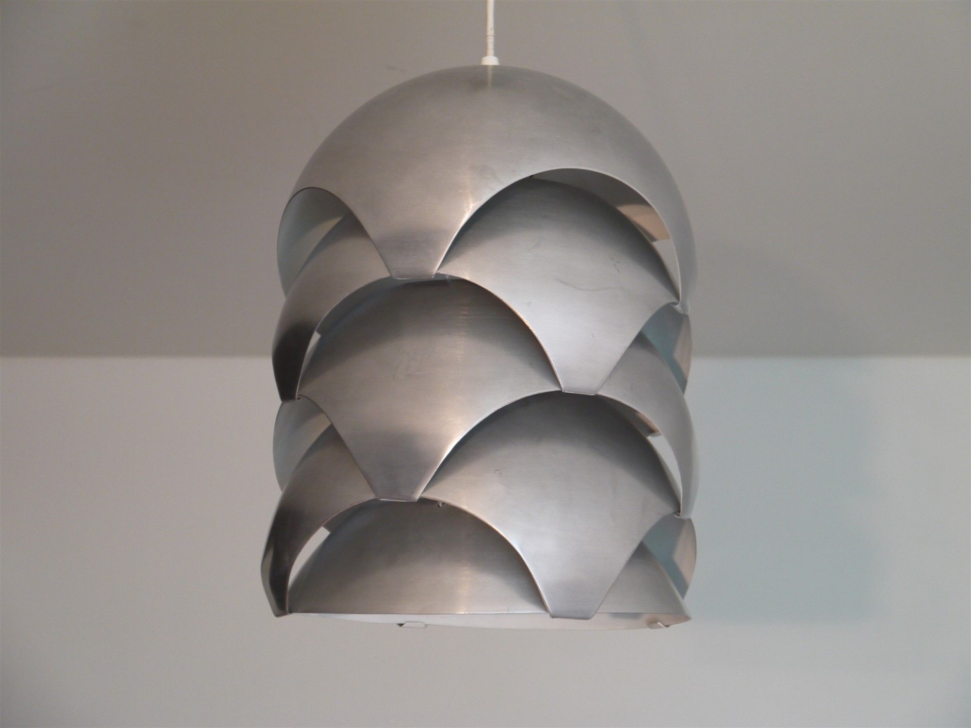 Aluminum pendant lamp by Sven Ivar Dysthe for Sonnico 1960