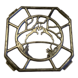 Old underplate decorations aluminum deer - vintage