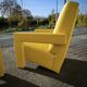 Pair of armchairs in sunny yellow leather
