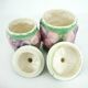 2 ceramic slip pots - pastel floral decor - vintage 80s