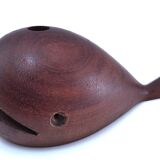 Scandinavian design wooden whale pen holder