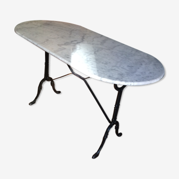 Table bistrot ovale en marbre