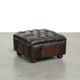 Cowhide Chesterfield ottoman with beautiful colours in English style
