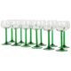 Set of 12 Vintage Luminarc Alsace Wine Glasses Thick Green Stems