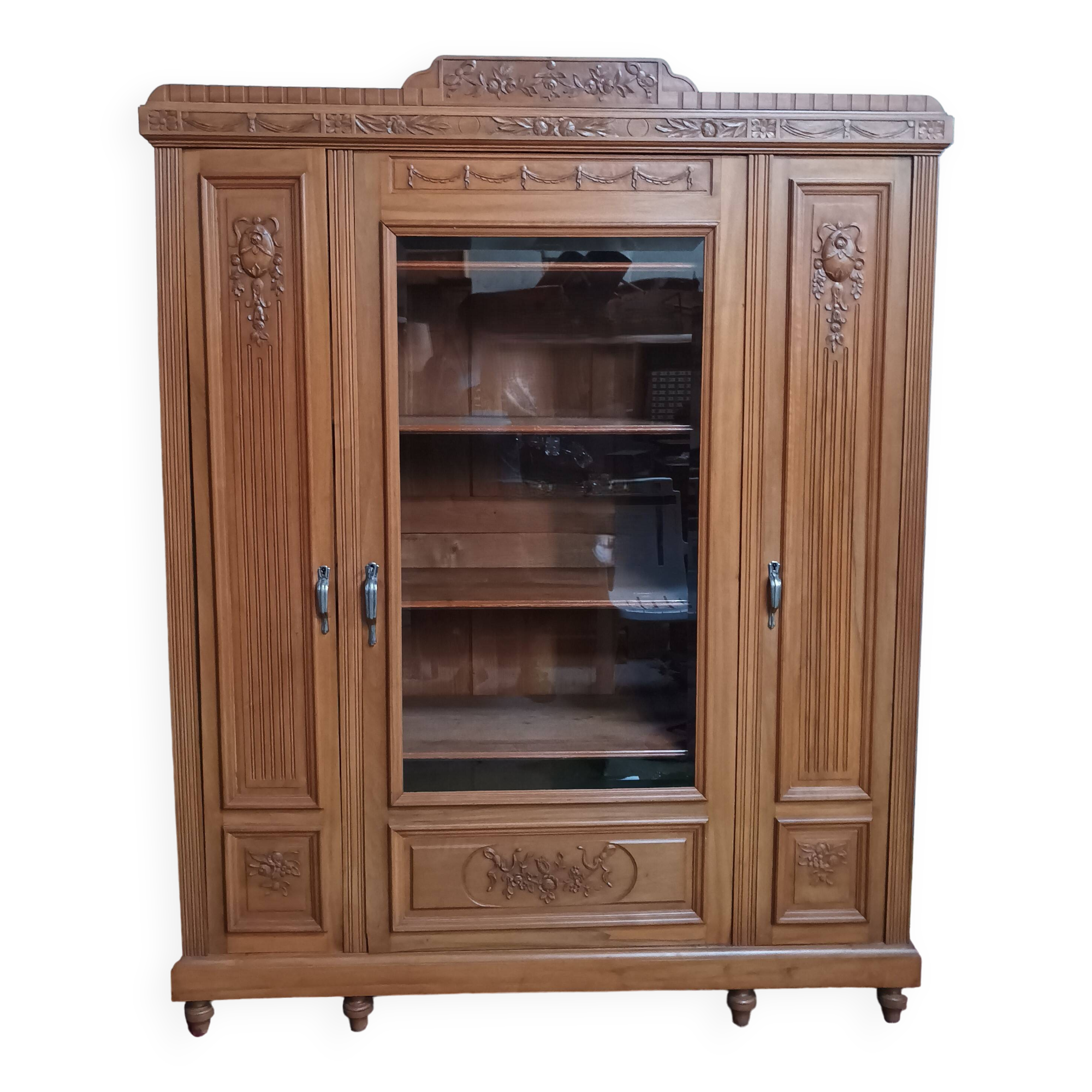 Art Deco walnut bookcase