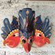 Ancient Balinese mask carved and painted – Stylised peacock – Art p
