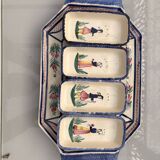 Old dish servant tray ramekin earthenware ceramic henriot quimper bl