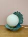 Vintage lamp in the shape of a shell in blue and opaline ceramic.