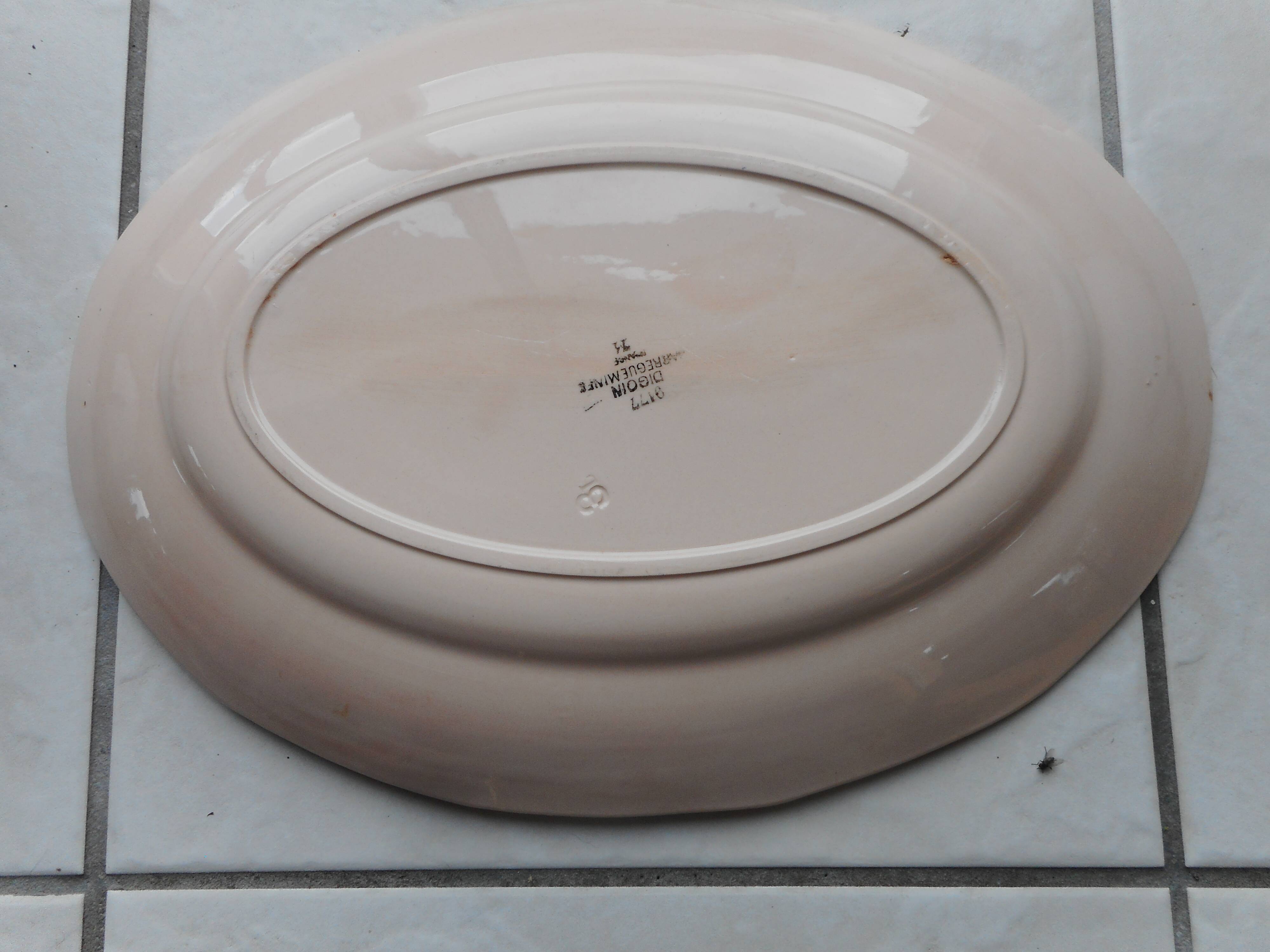 Plat ovale en faïence "Digoin"