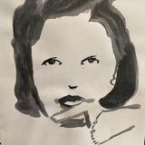 Portrait de femme à l’encre de Chine