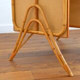 Rattan and formica desk vintage