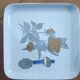 Vintage square plate signed in porcelain T. Limoges 20x20 Original new condition