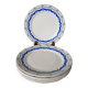 Lot de 6 assiettes plates digoin sarreguemines modèle bleu et argenté "moulins" 1950