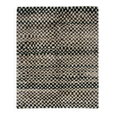 Tapis Tulu fait main à carreaux en beige, noir et noir, 100 % laine douce et confortable, tapis shaggy sur mesure pour intérieur moderne.