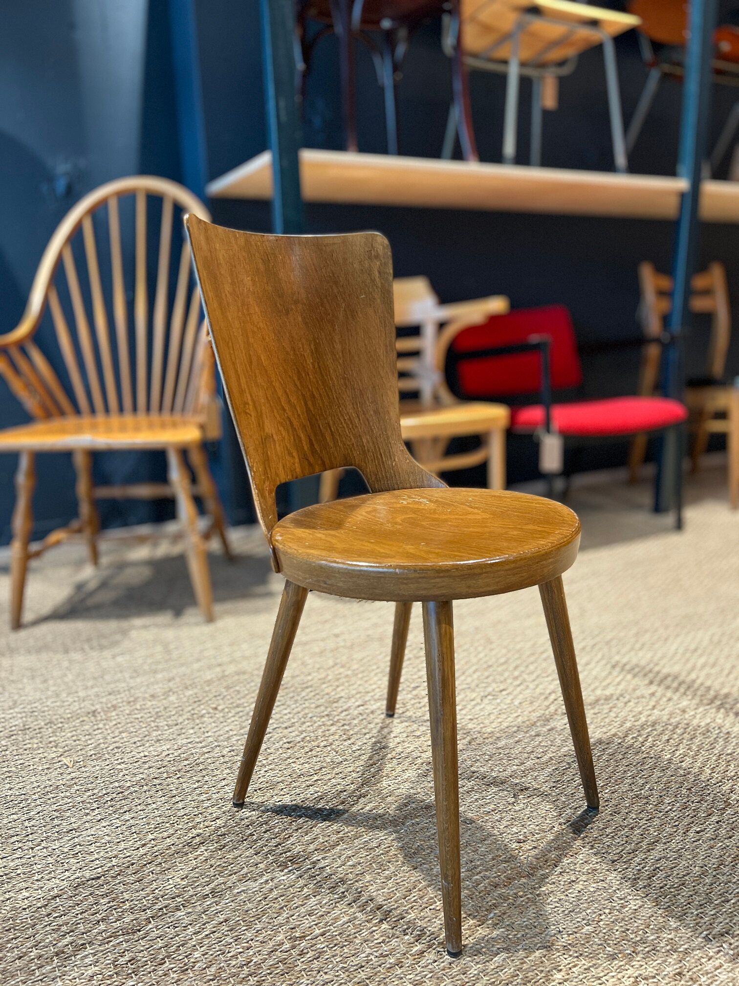 Set of 7 baumann bistro chairs model dove 50s