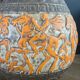 Vase de sol West Germany - motifs cavaliers orange