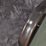 Pair of H 269 armchairs by Jindrich Halabala in wood and faux fur, brown/grey, 1930s