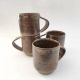 Set of 4 Puisaye stoneware coffee cups