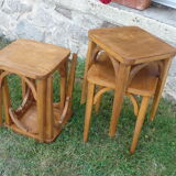 Set of 4 wooden stools