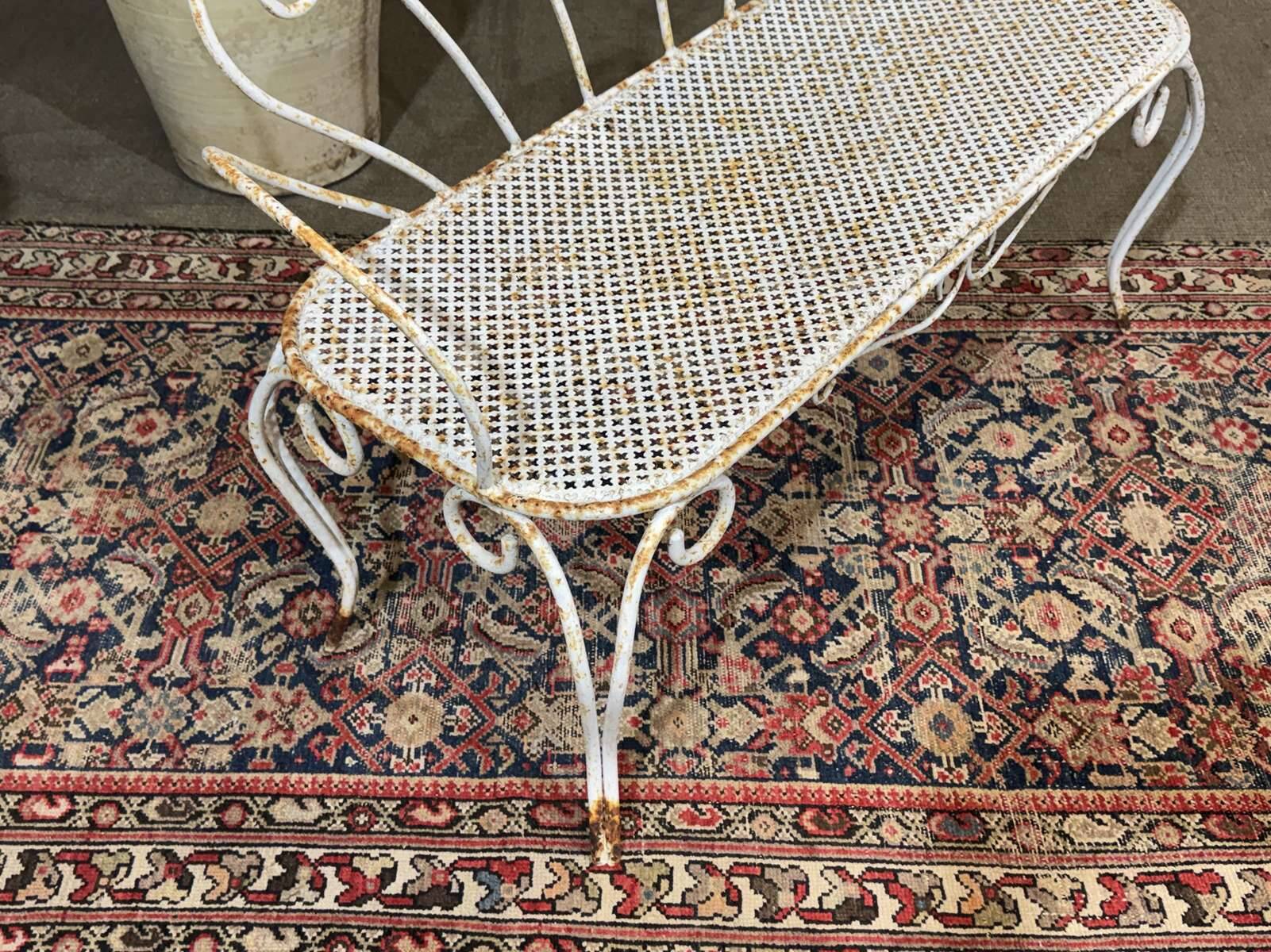 Banc de jardin en fer forgé des années 1950