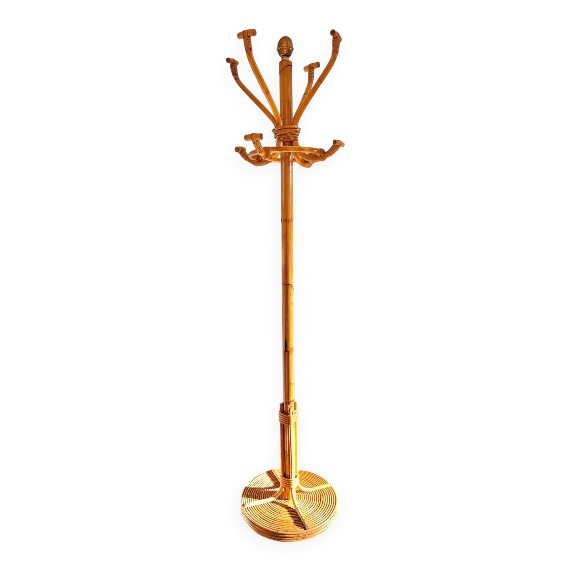 Vintage Rattan Parrot Coat Rack