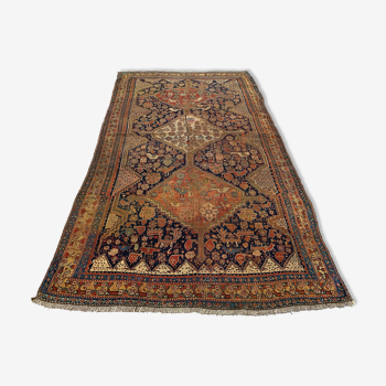 Antique tribal qashqai rug 275x157 cm, medium, oriental carpet truly shabby chic