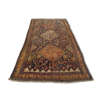 Antique tribal qashqai rug 275x157 cm, medium, oriental carpet truly shabby chic