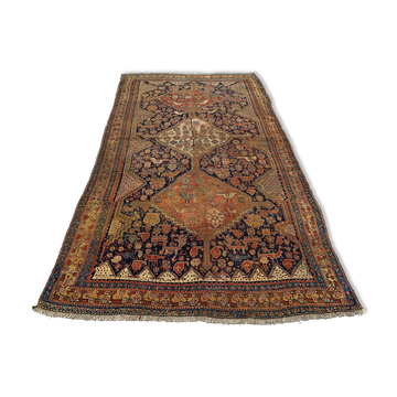 Antique tribal qashqai rug 275x157 cm, medium, oriental carpet truly shabby chic