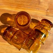 4 vintage Pernod amber glasses