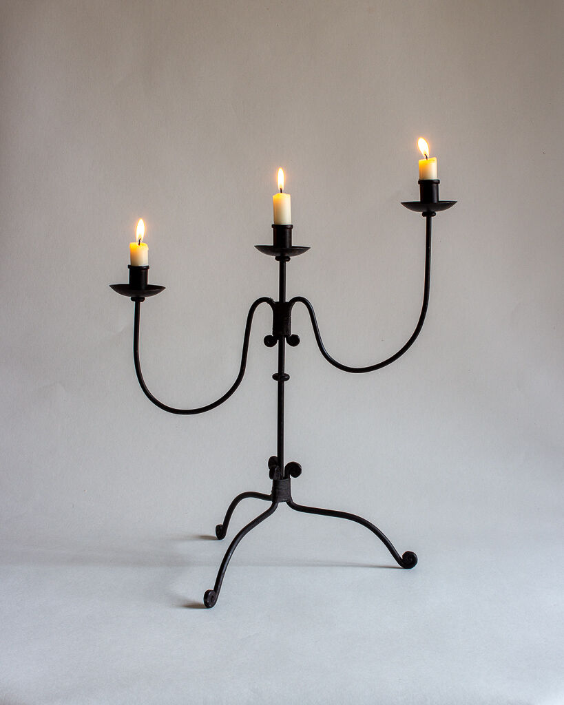 Wrought iron candlestick, craftsmanship, 60s/70s