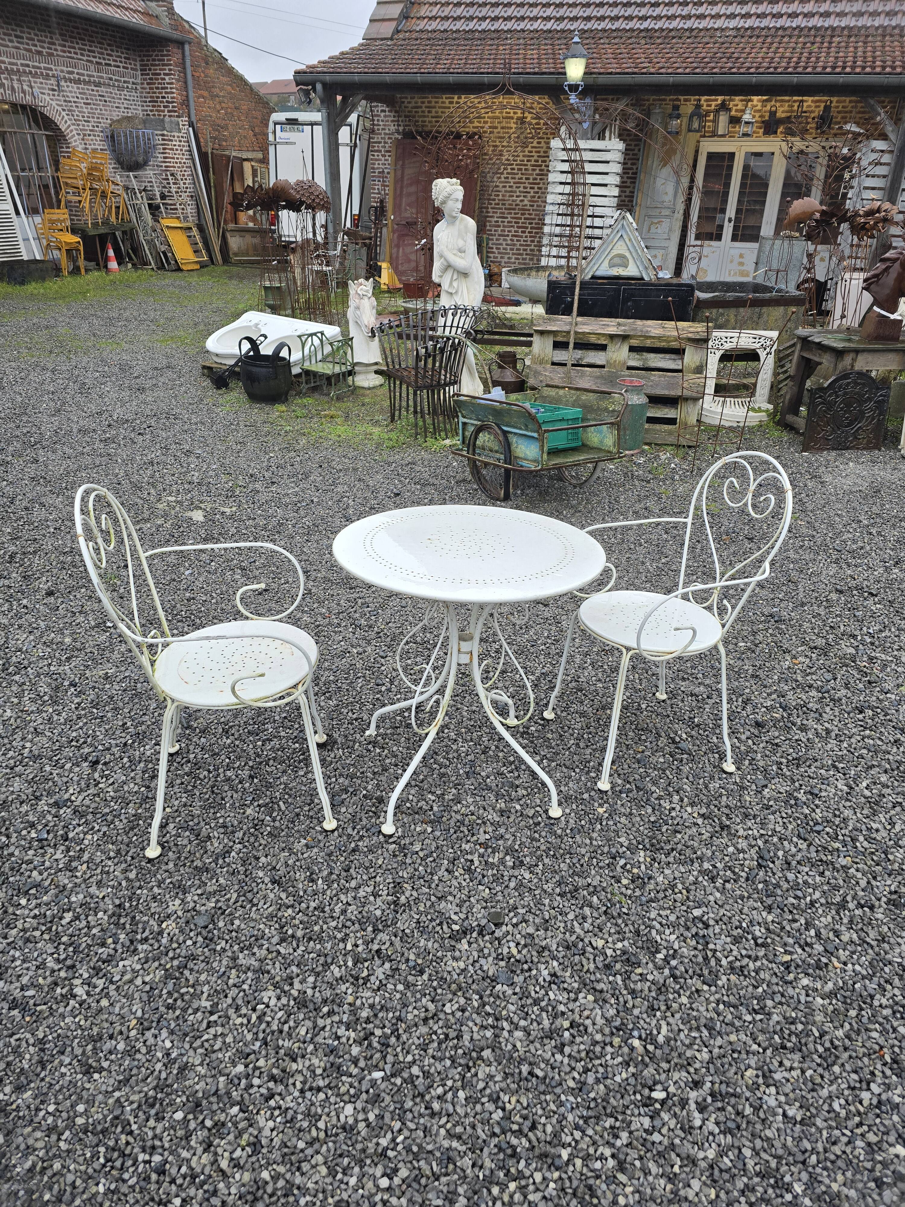 Wrought iron garden furniture
