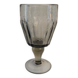 Footed glass La Rochère, 70's bubble glass