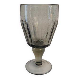 Footed glass La Rochère, 70's bubble glass