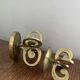 Set of 2 brutalist bronze candleholders, 1970s