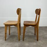 Pair of Luterma bistro chairs, wood, 1950s