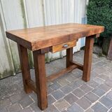 Vintage beech workbench with patina of use
