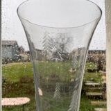 Daum vase, crystal blown and worked hot