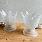 Vintage tulip glass flower lamp
