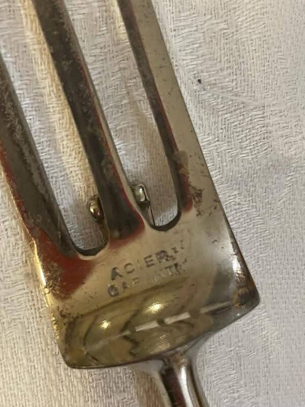 Service à découper argent et acier L et H, art déco