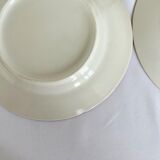 6 vintage dessert plates - White porcelain floral pattern and golden edging