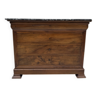 Commode Louis Philippe dessus de marbre gris