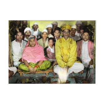 Photographie ancienne colorée, Rajasthan vers 1920