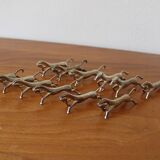 Set of 12 vintage knife rests, in silver metal