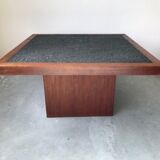 Table basse carrée en granit, circa 1980