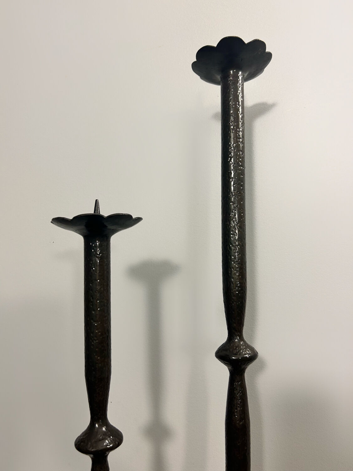 Brutalist wrought iron candlestick from the 70s