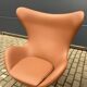 2x Fritz Hansen Egg chair by Arne Jacobsen in Cognac leather, new condition!
