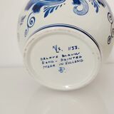 Delft earthenware vase floral decoration