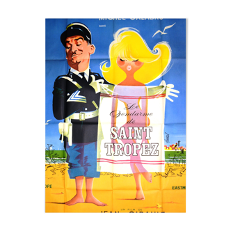 Cinema poster "Le Gendarme de Saint-Tropez" 1964 Louis De Funès, Galabru.