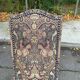 Vintage Louis XIII chair in solid wood and ecru fabric